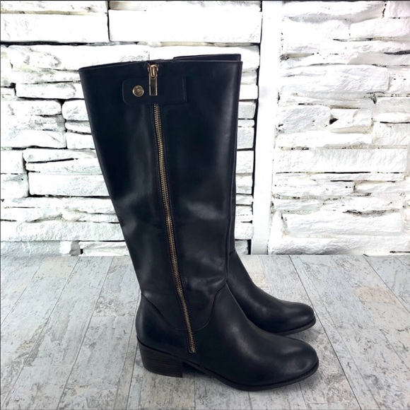 Sole Society Bria Tall Brown Leather Heeled Boot - Picture 1 of 8